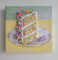 Spring colors funfetti cake slice,  (made-to-order, please read description)