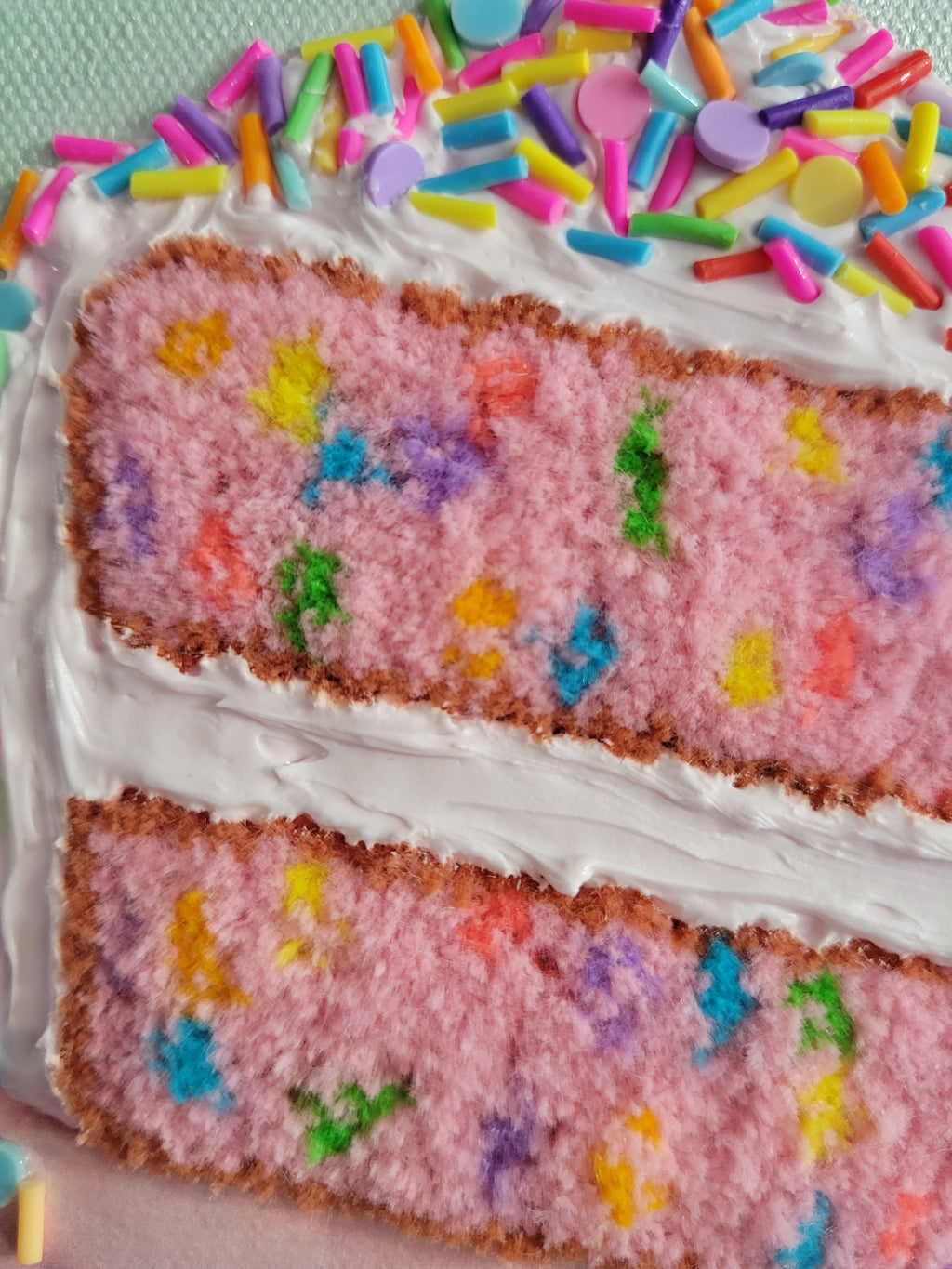 Pink funfetti embroidered cake (made-to-order)
