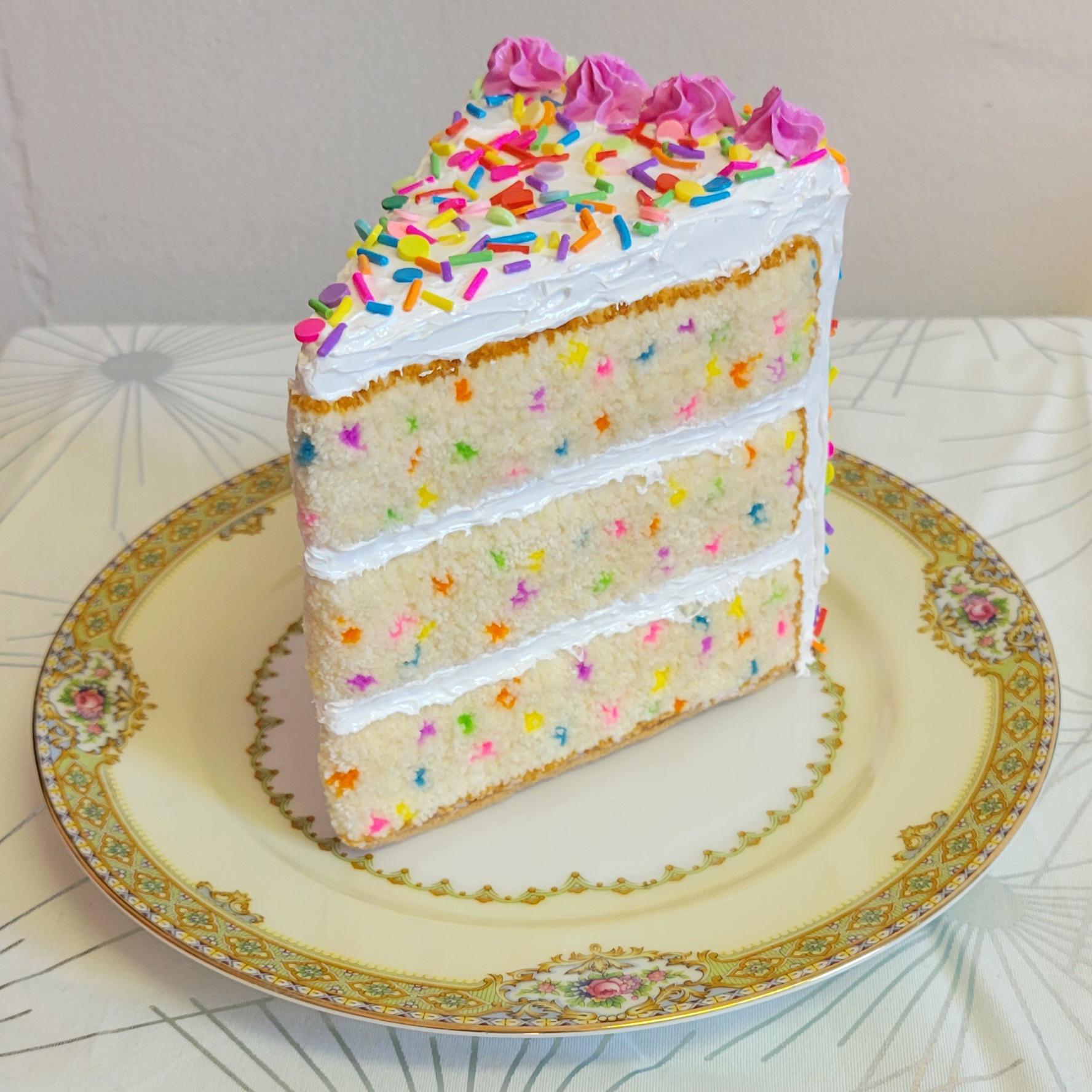 Funfetti embroidered cake sculpture *made to order*