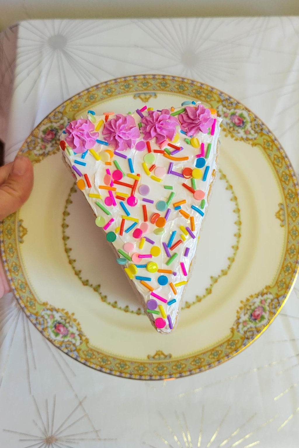 Funfetti embroidered cake sculpture *made to order*