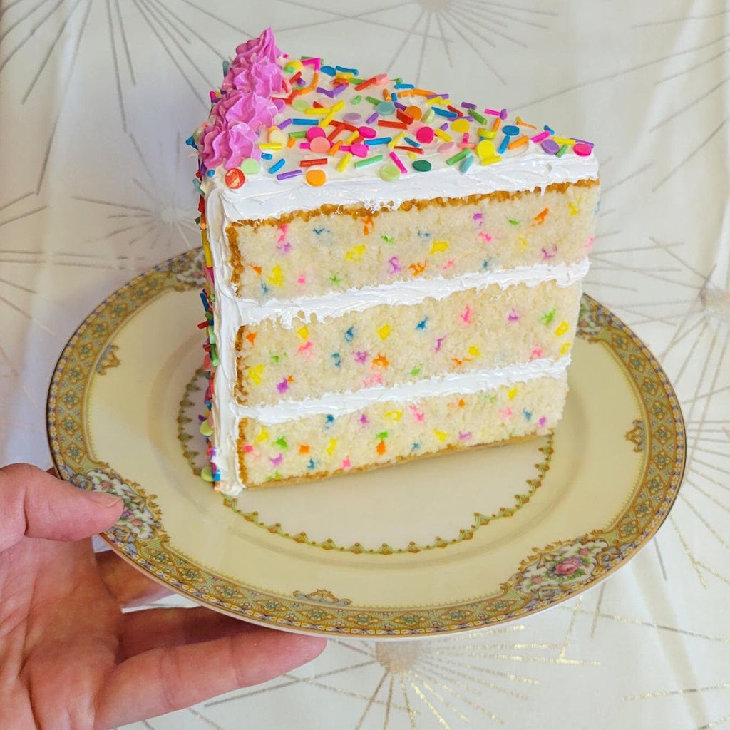 Funfetti embroidered cake sculpture *made to order*