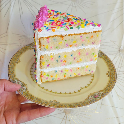 Funfetti embroidered cake sculpture *made to order*
