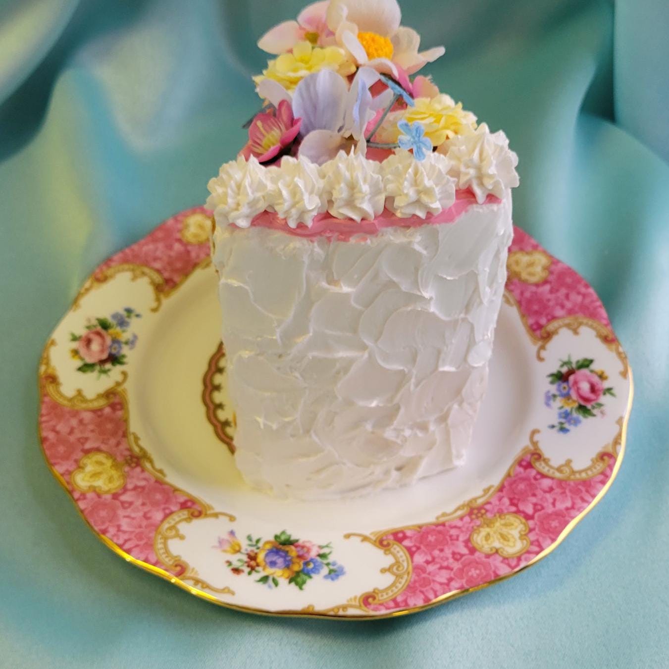 Floral embroidered cake sculpture (made to order. Please read description)