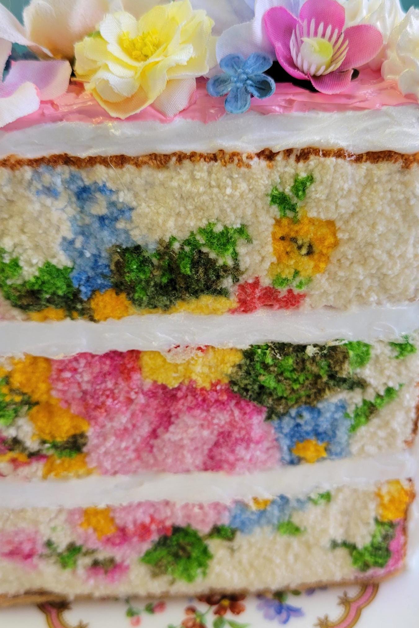 Floral embroidered cake sculpture (made to order. Please read description)