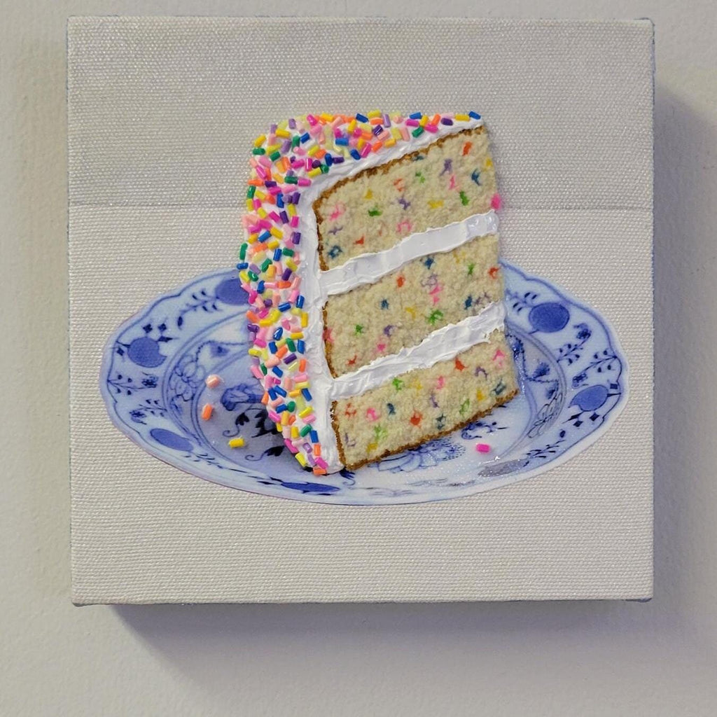 Embroidered Funfetti Cake Painting (made-to-order, please read description)