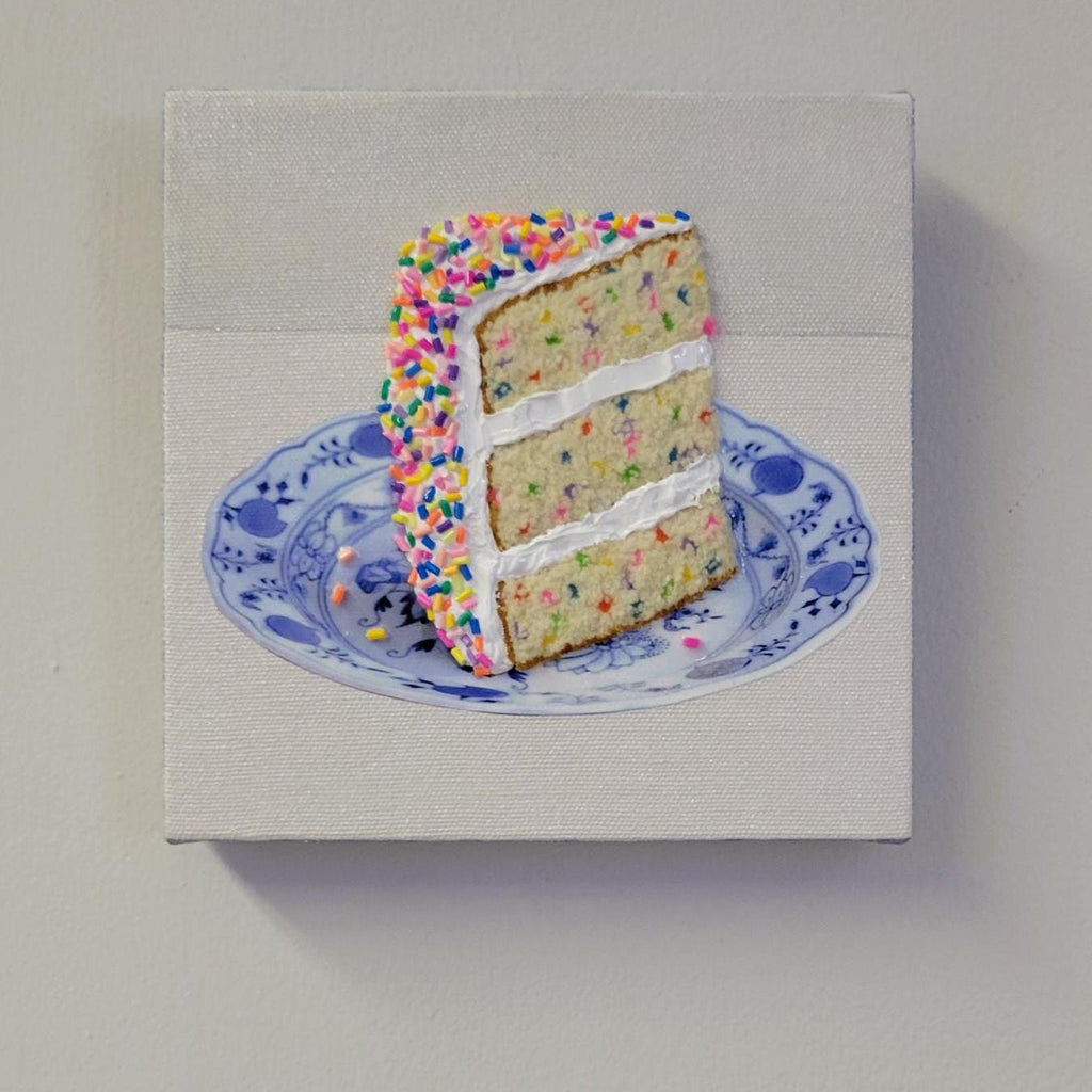 Embroidered Funfetti Cake Painting (made-to-order, please read description)