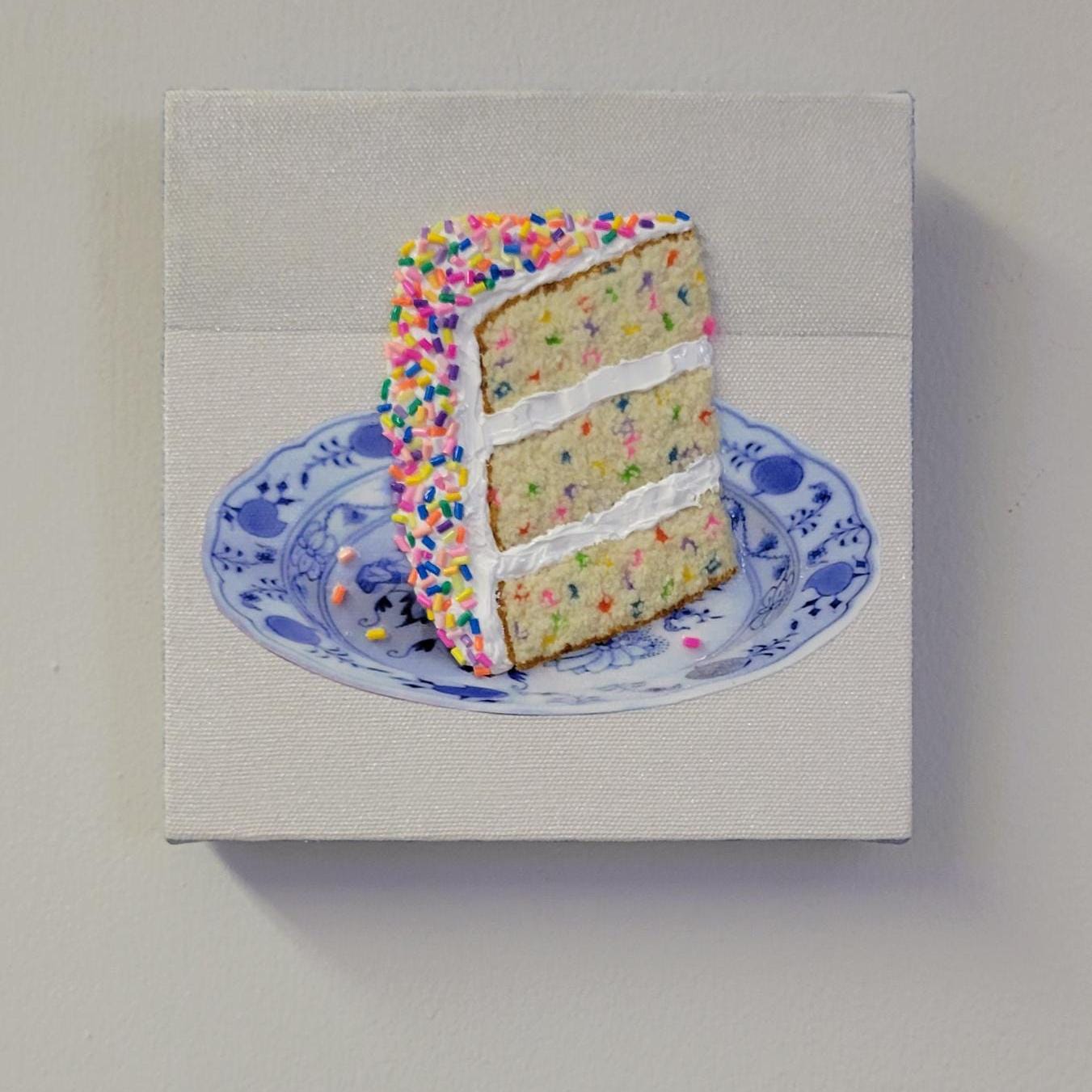 Embroidered Funfetti Cake Painting (made-to-order, please read description)