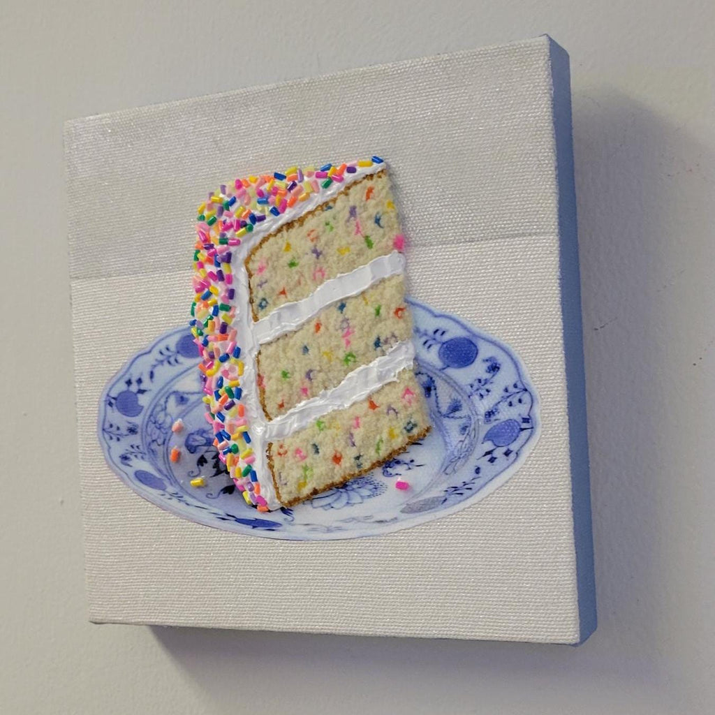 Embroidered Funfetti Cake Painting (made-to-order, please read description)