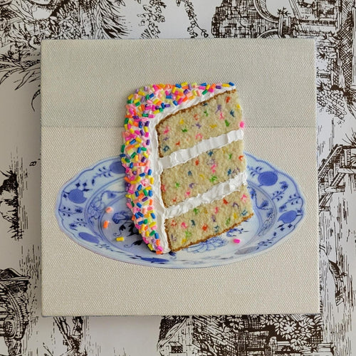 Embroidered Funfetti Cake Painting (made-to-order, please read description)
