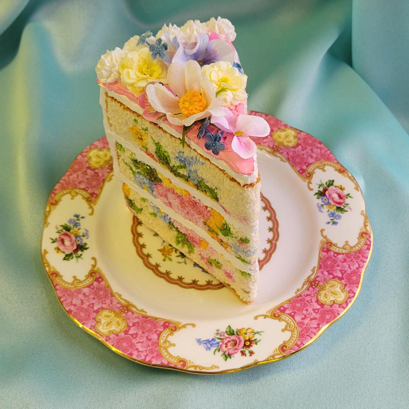 Floral embroidered cake sculpture (made to order. Please read description)