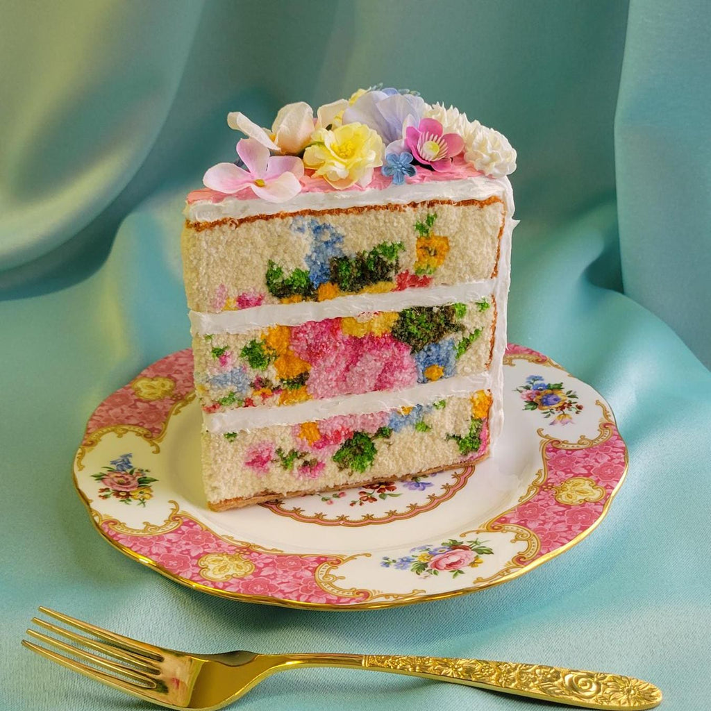 Floral embroidered cake sculpture (made to order. Please read description)