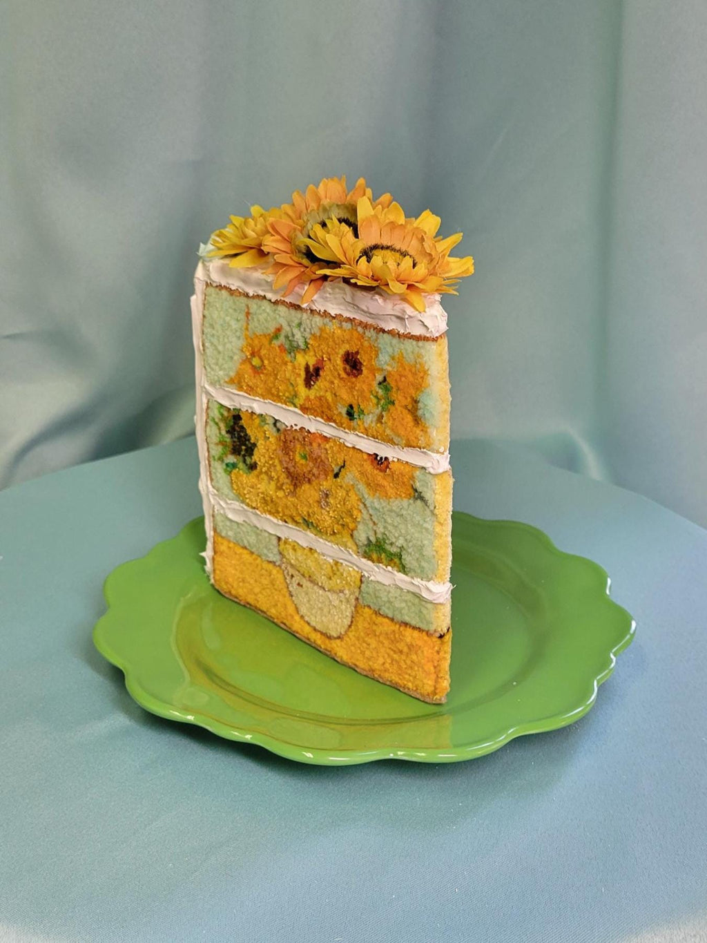 Sunflowers embroidered cake sculpture (made to order. Please read description)