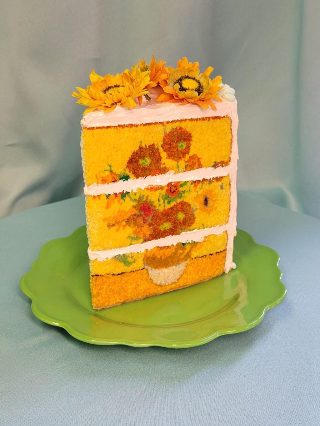 Sunflowers embroidered cake sculpture (made to order. Please read description)